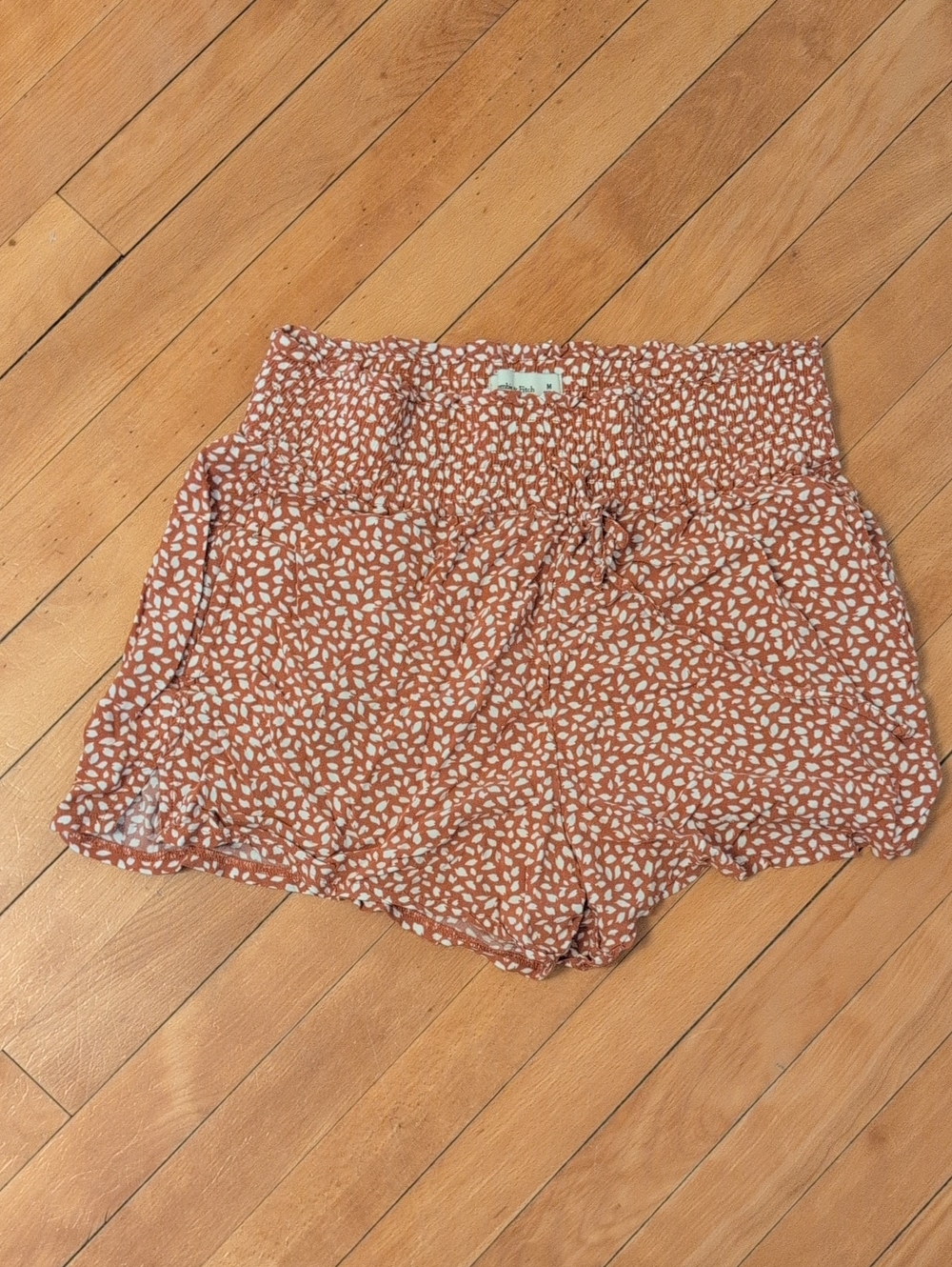 Abercrombie & Fitch Rust Floral-Print High-Waist Women's Shorts